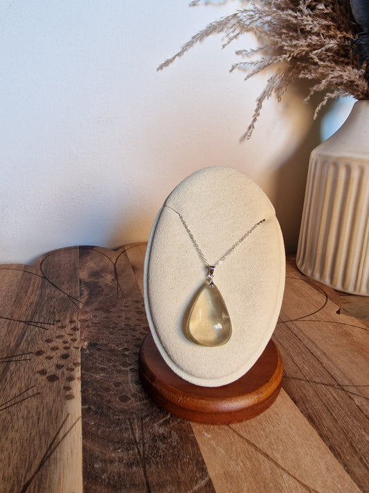 Citrine Teardrop Pendant – 925 Sterling Silver