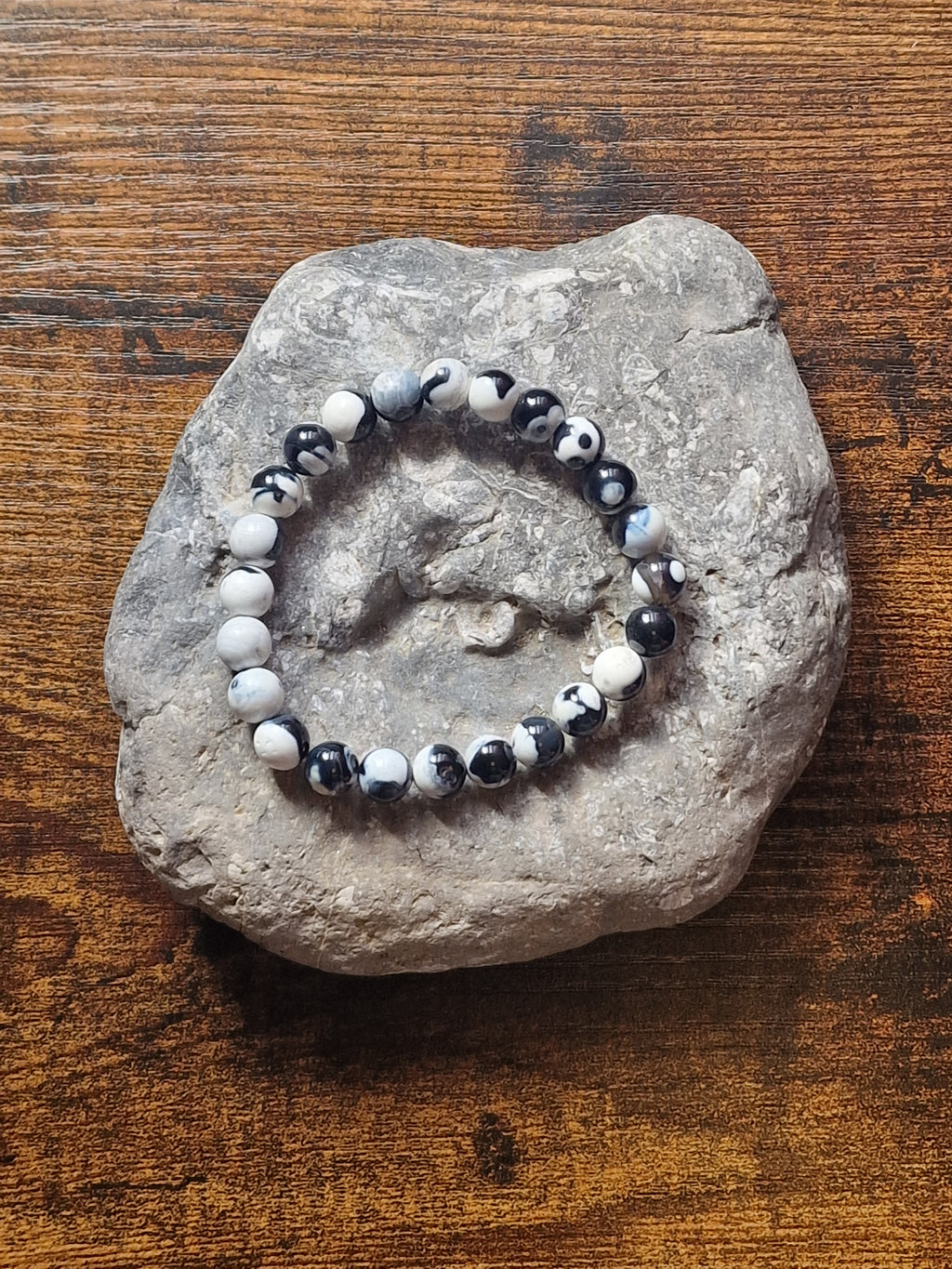 Orca Agate Crystal Bracelet ~ 8mm