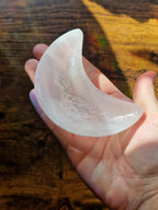 Selenite Crystal Bowl | Heart & Crescent Moon