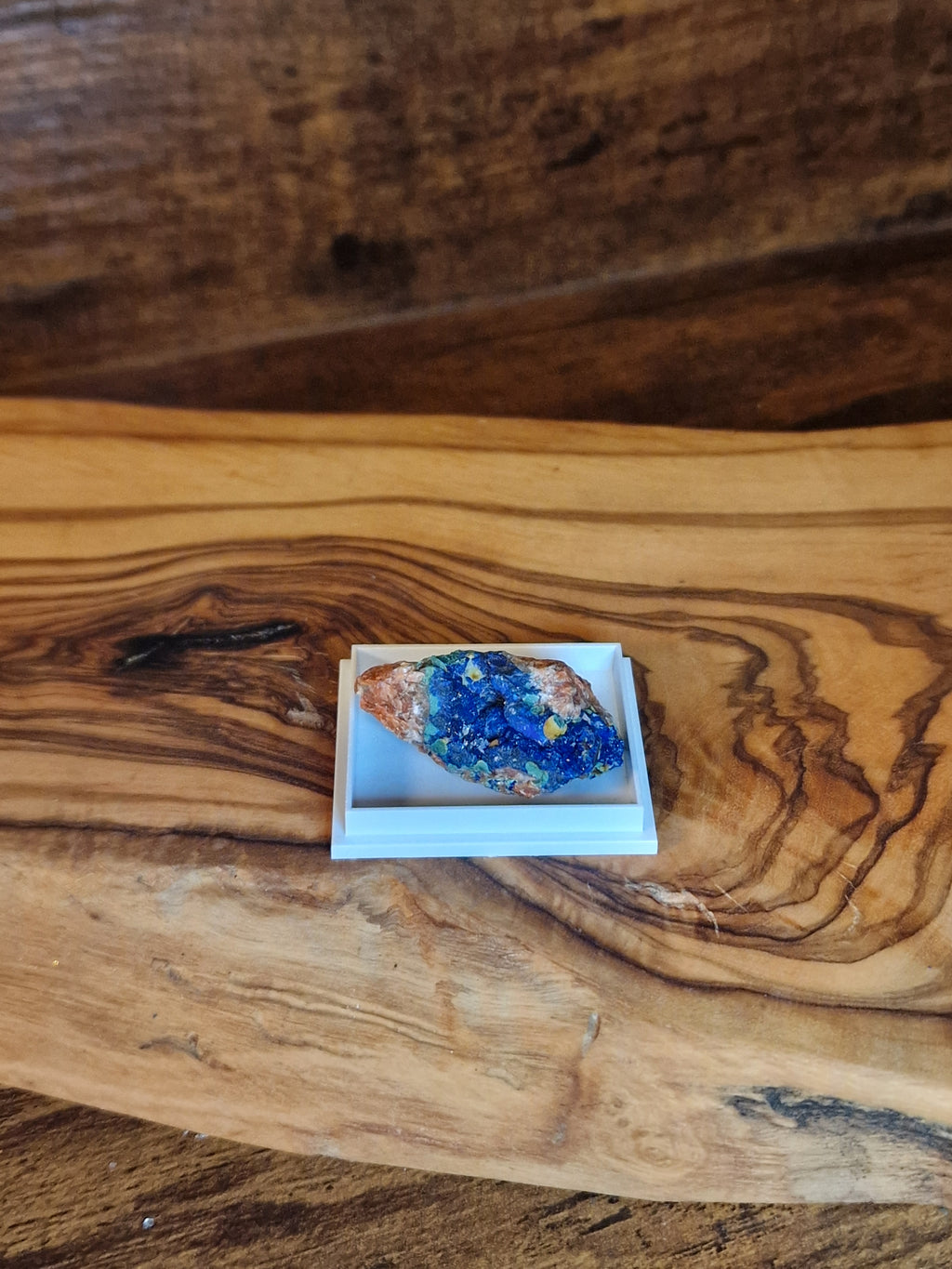 Azurite Crystal in Display Case