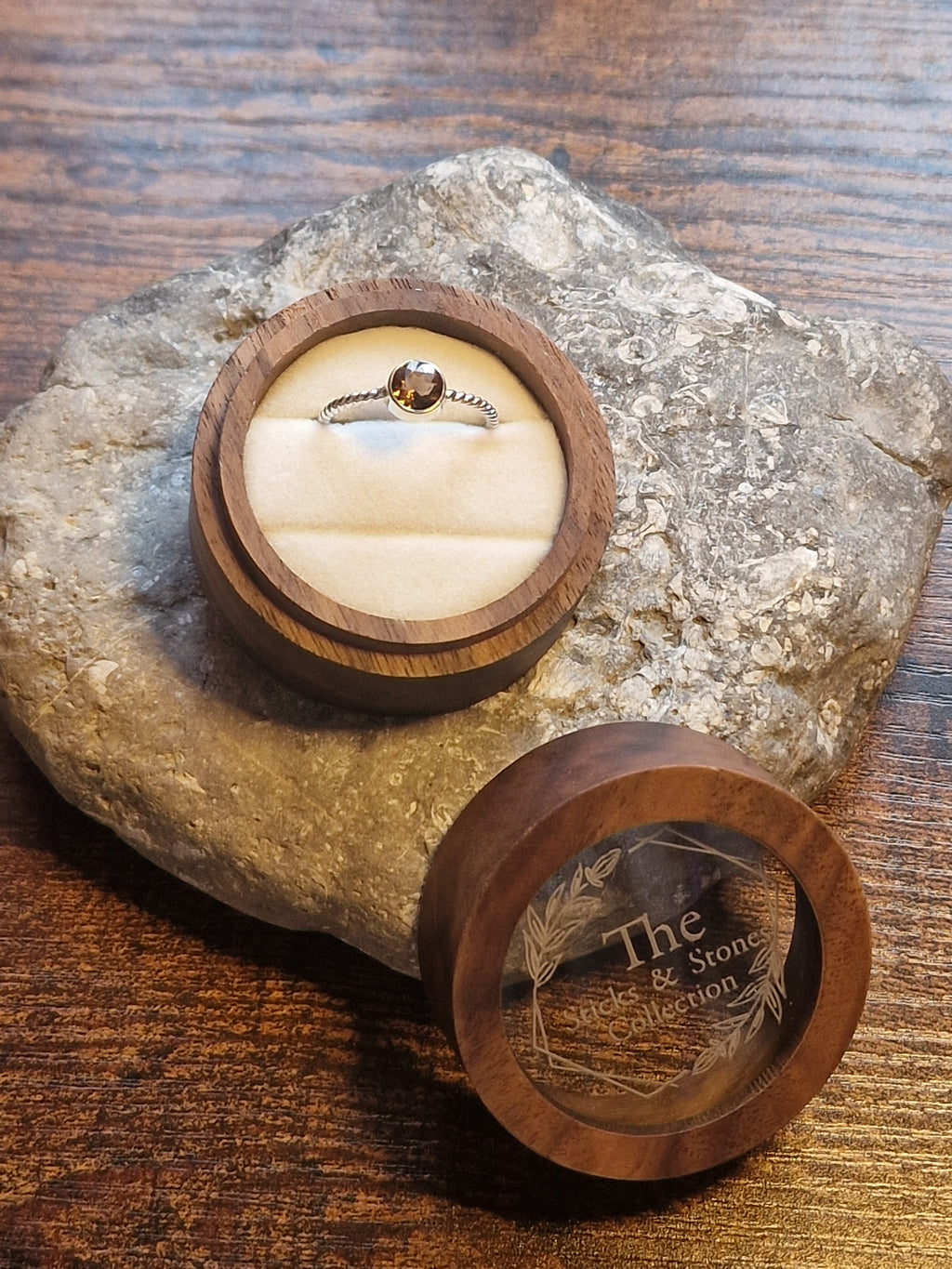 Catalina Smokey Quartz Rope Band Ring