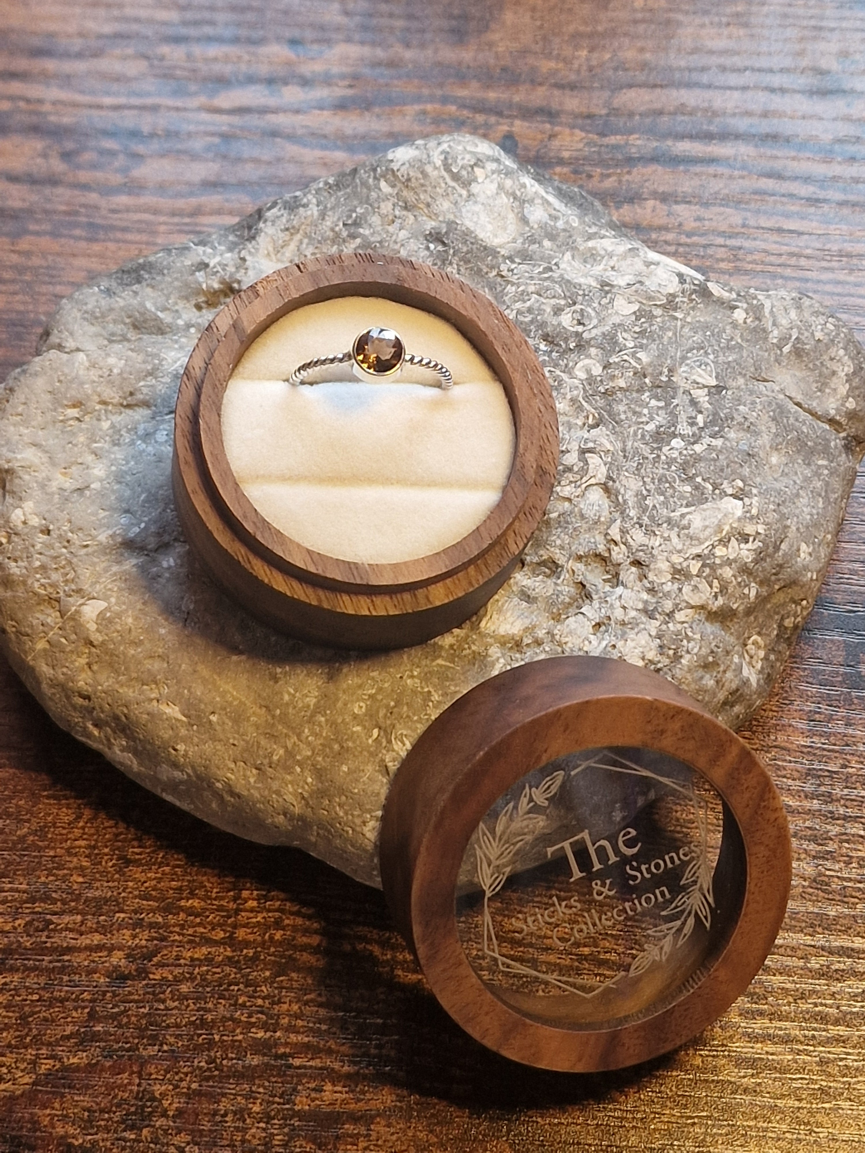 Catalina Smokey Quartz Rope Band Ring