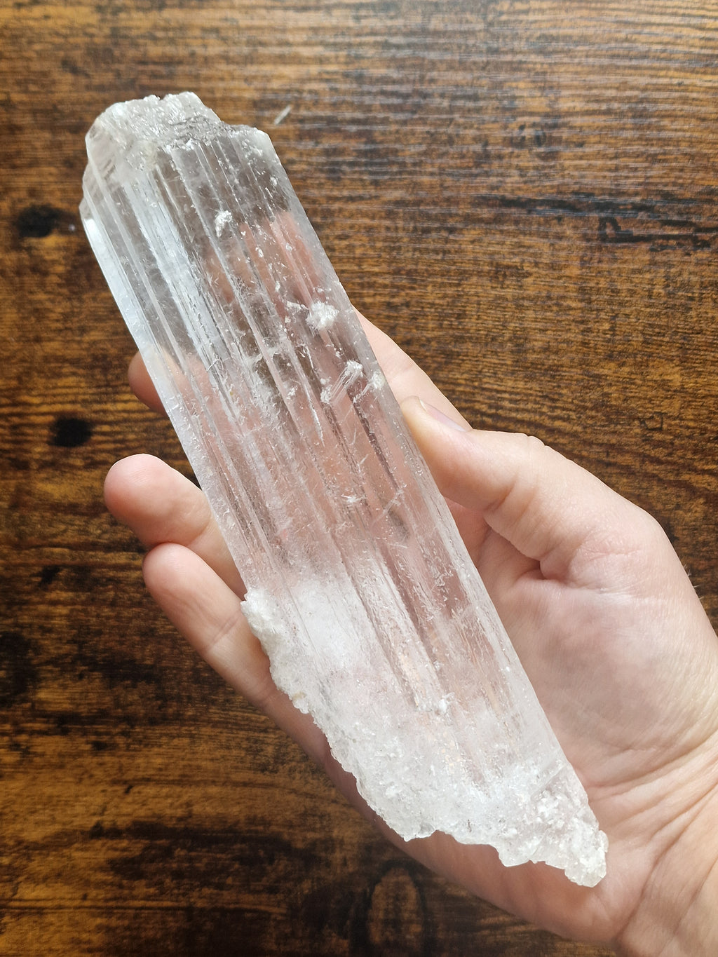 Large Natural Selenite Specimen on Stand