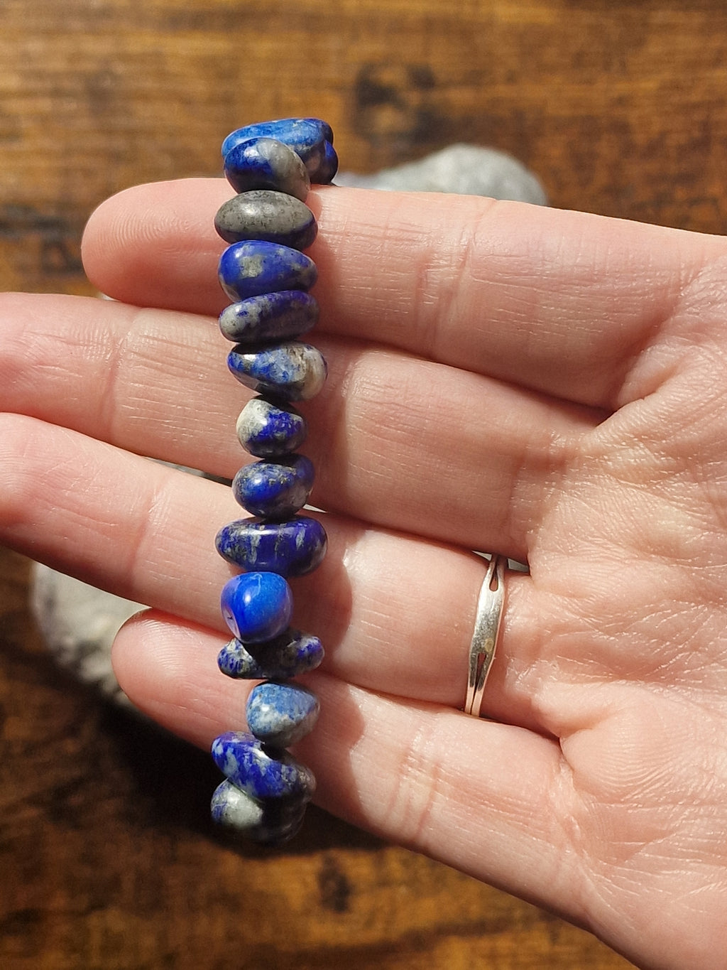 Lapis Lazuli Pebble Bracelet ~ 8mm
