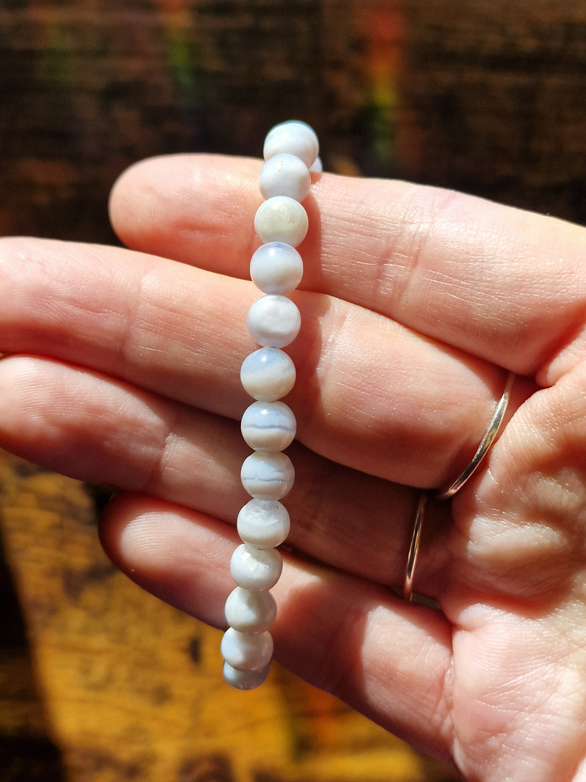 Blue Lace Agate Bracelet ~ 6mm