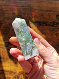 Chunky Moss Agate Druzy Tower