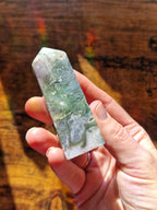 Chunky Moss Agate Druzy Tower