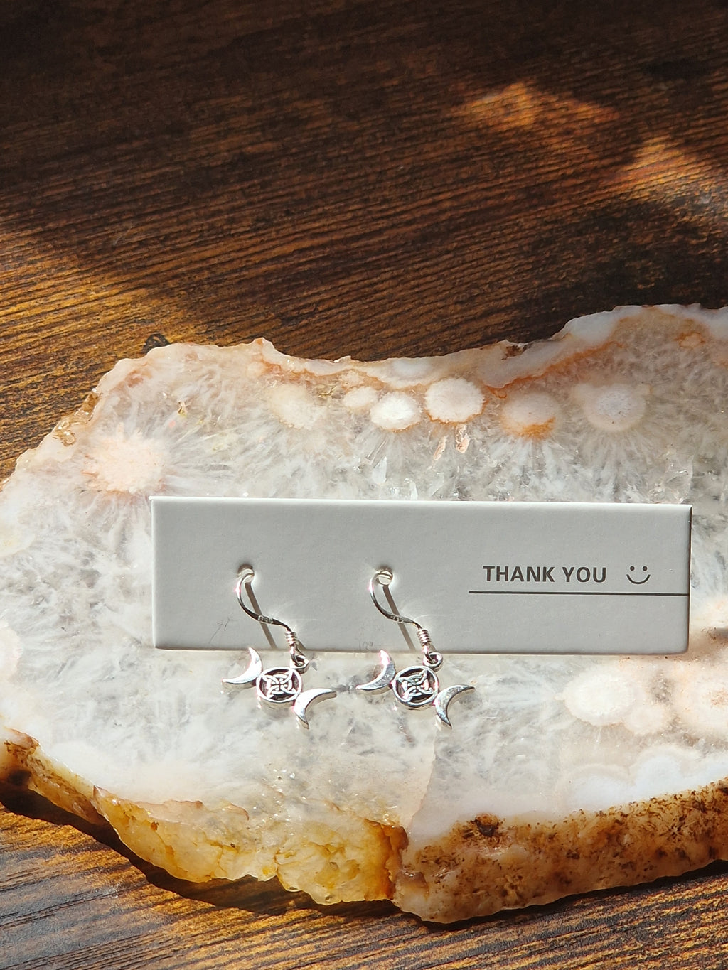 925 Silver Triple Moon Knot Earrings