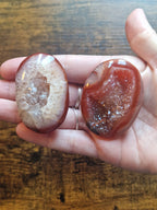 Carnelian Druzy Palm Stone