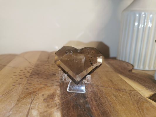 Smoky Quartz Faceted Heart
