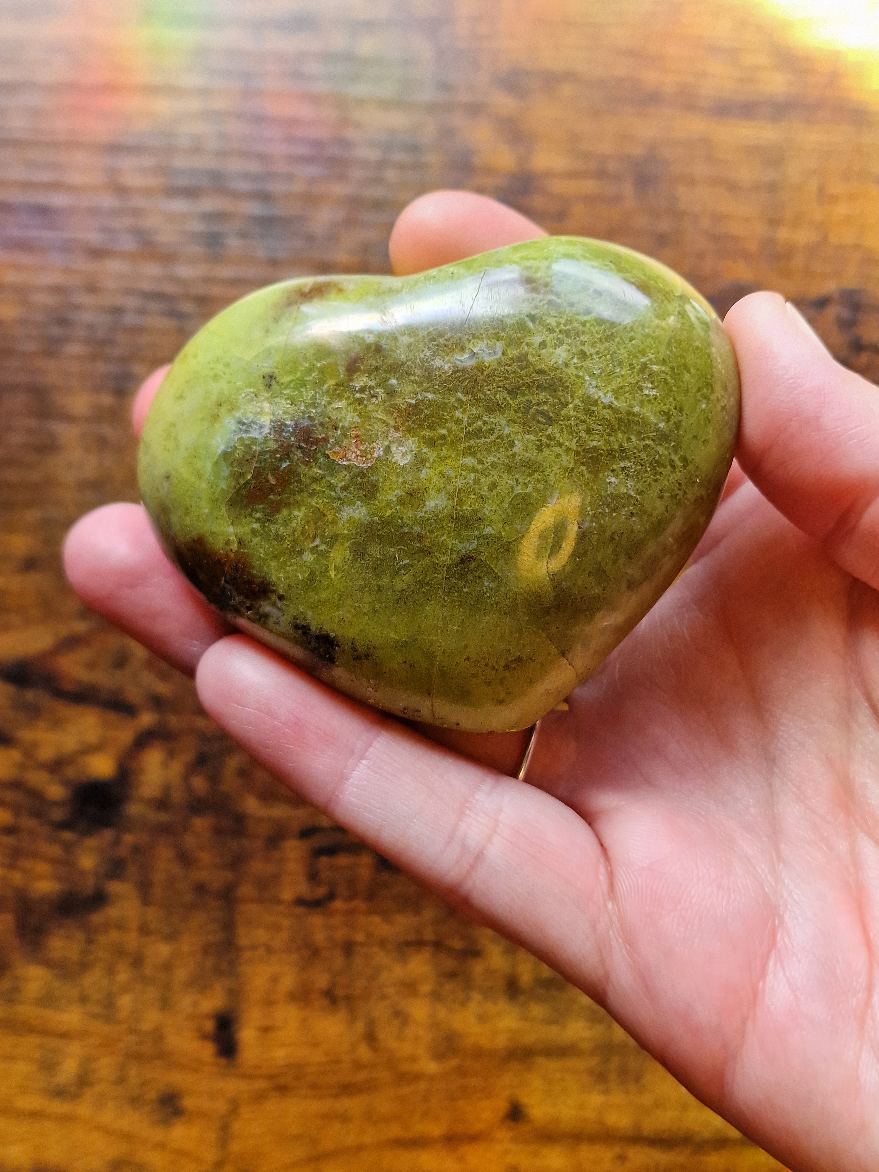 Green Opal Crystal Heart