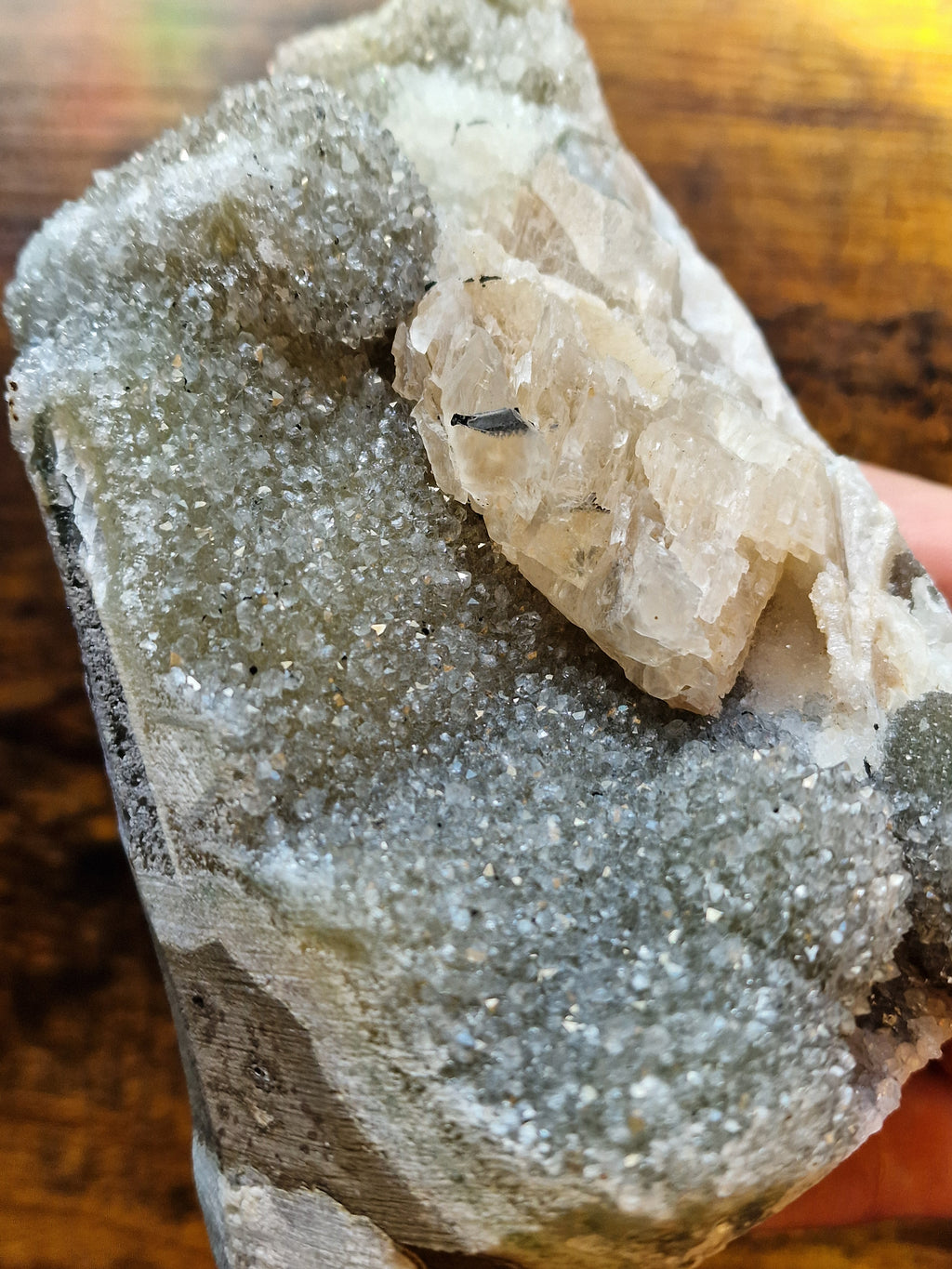 Pale Druzy Amethyst with Calcite – 1.207kg