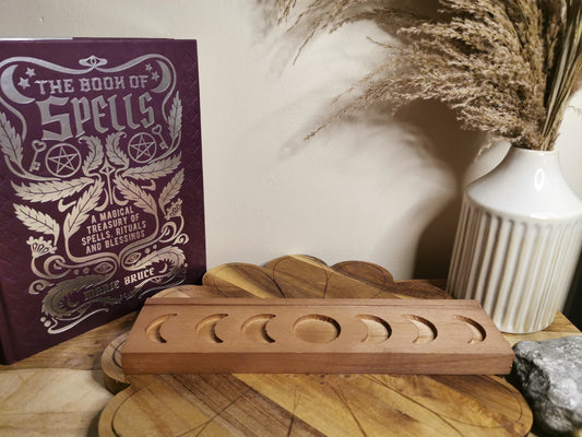Wooden Moon Phase Tarot Card Display
