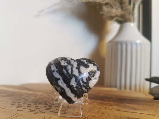 Zebra Jasper puffy heart