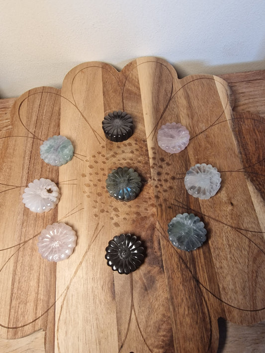 Crystal Flower Carvings