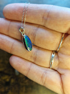 Australian Opal Triplet, 925 Silver Pendant with Chain