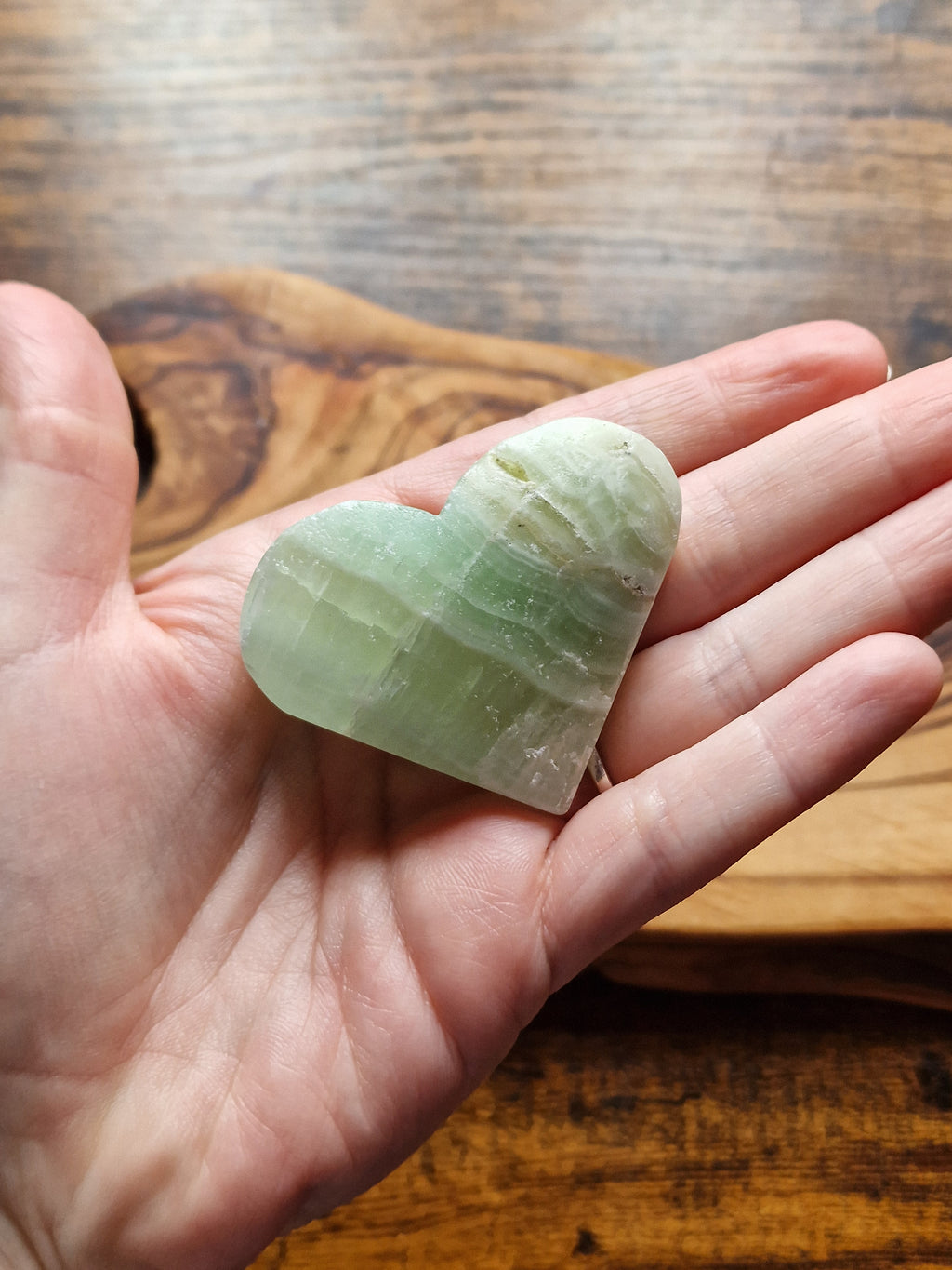 Pistachio calcite Hearts