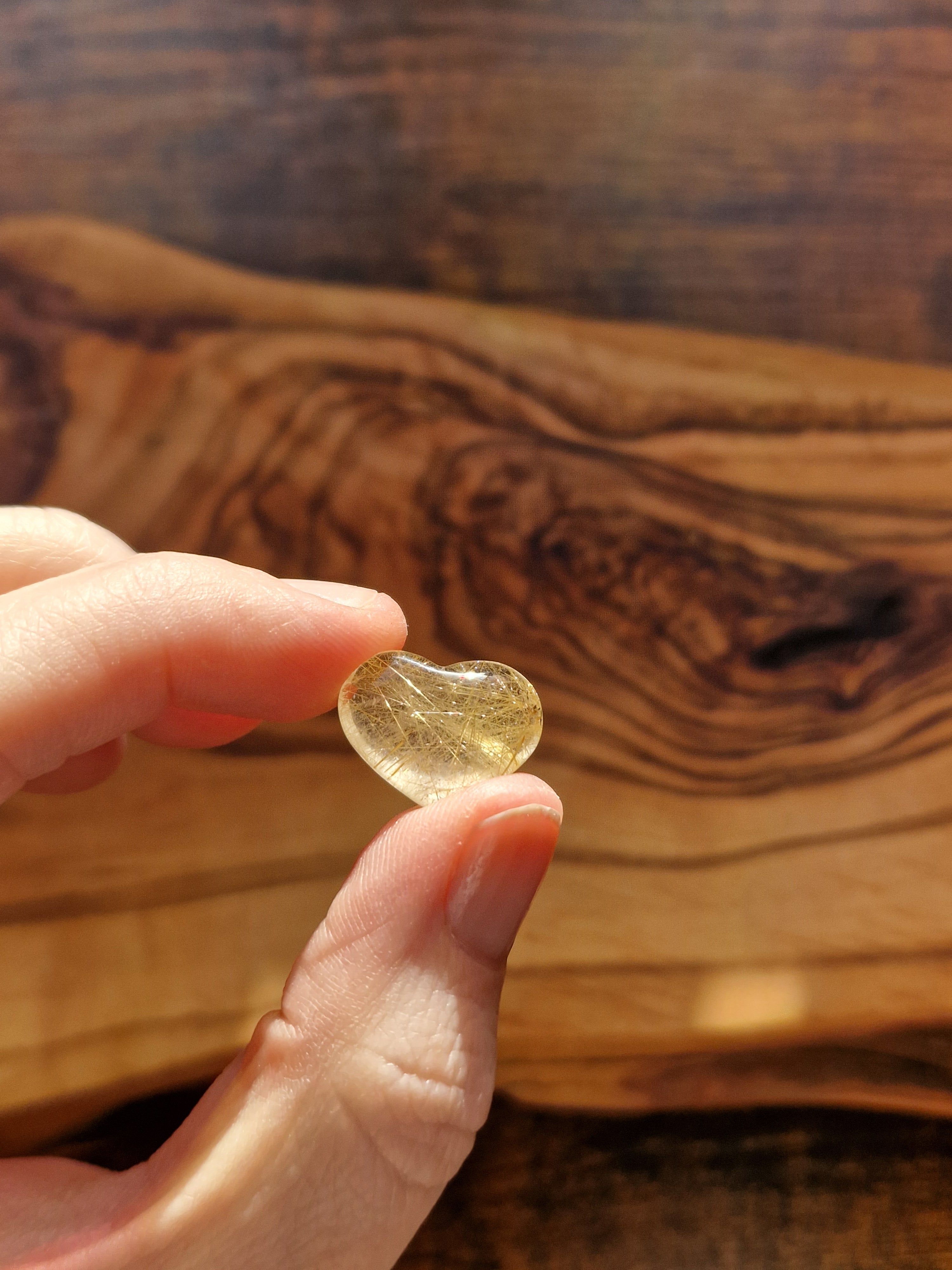 Golden Rutile mini hearts