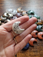 Small Crystal Moon Carvings