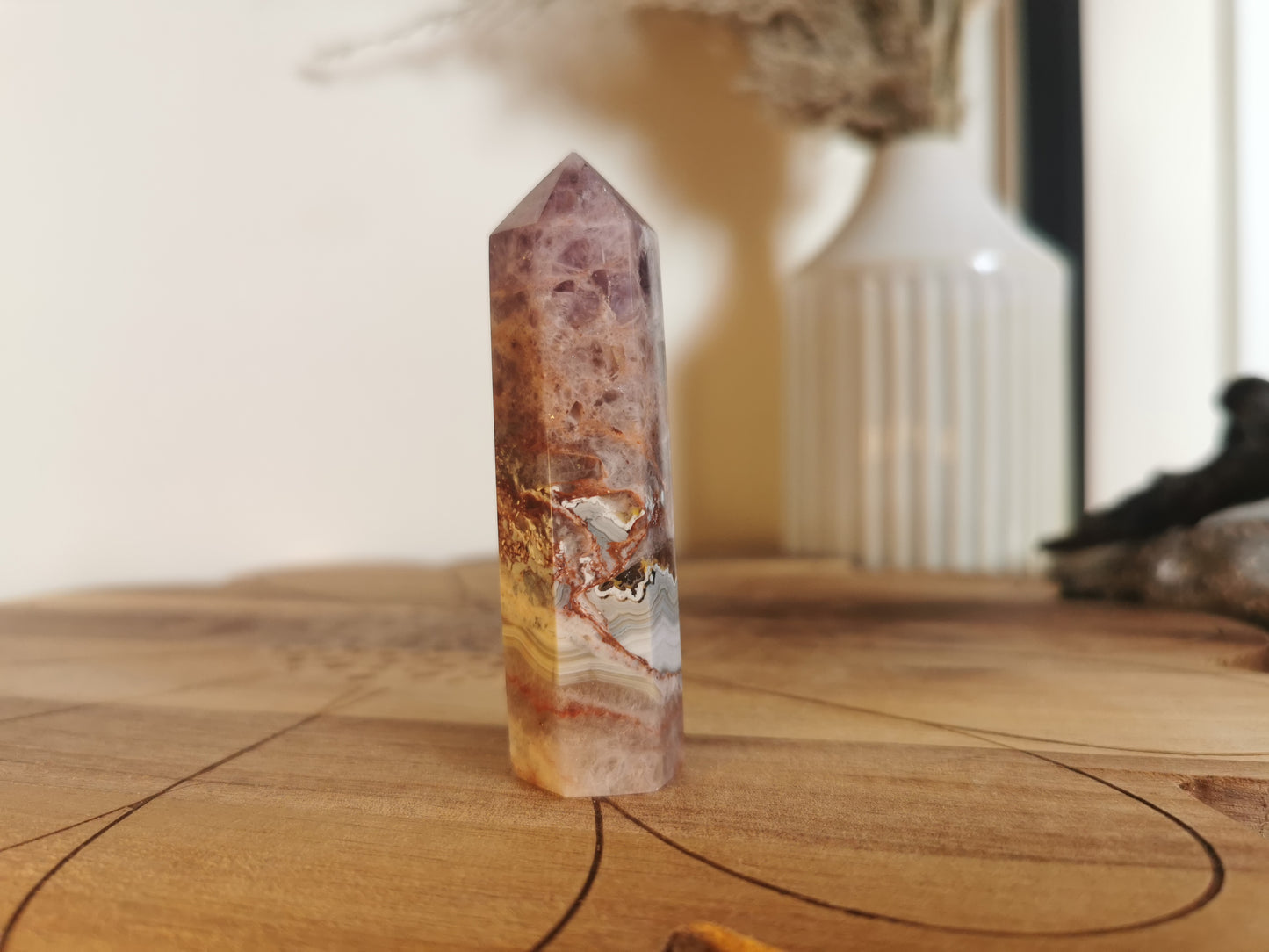 Amethyst and Crazy Lace Agate Tower