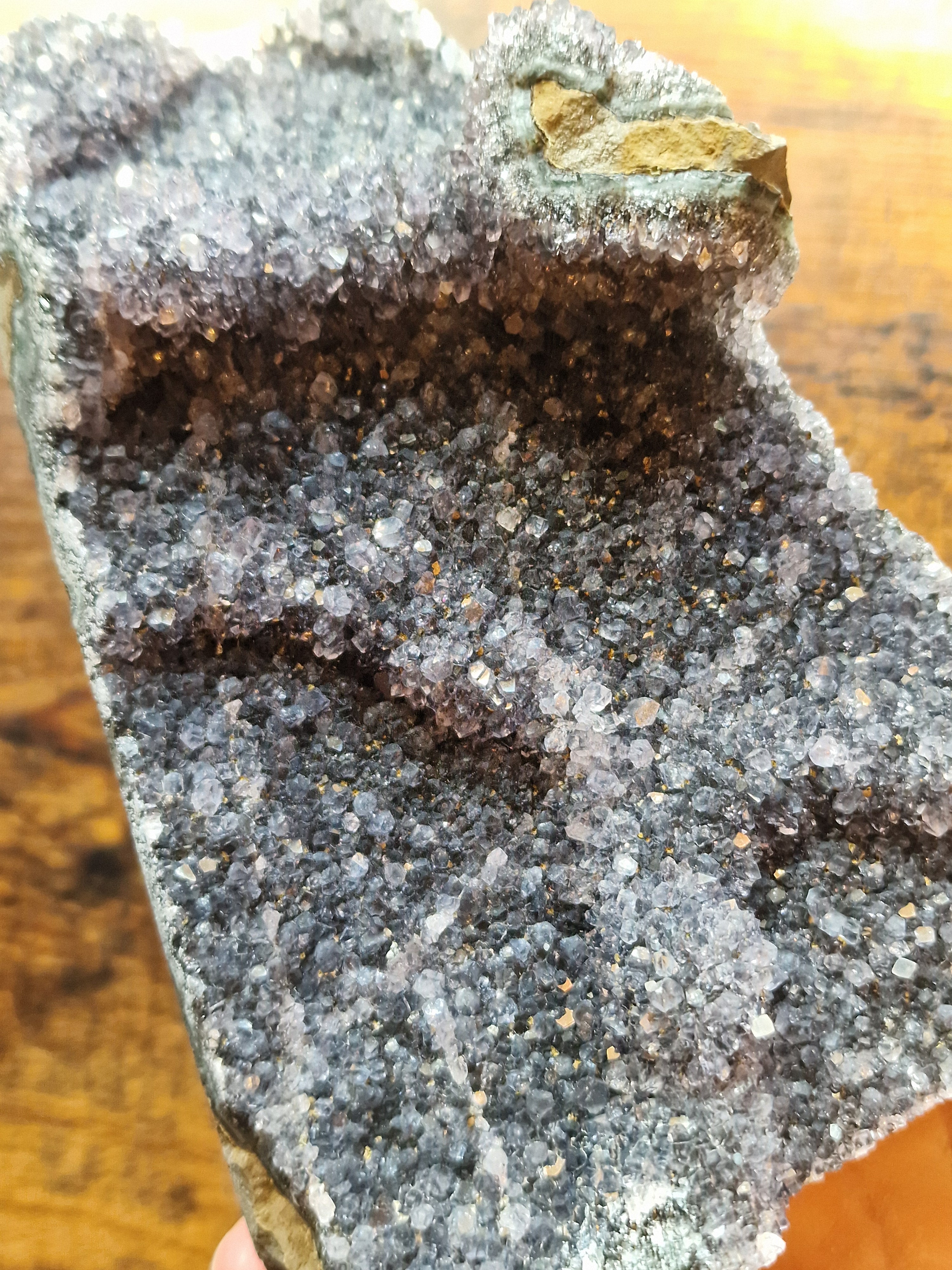 Dark Druzy Amethyst Cluster - 1,394g