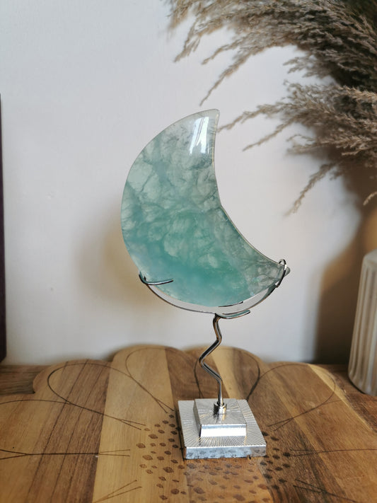 Fluorite Moon on Stand ✨️