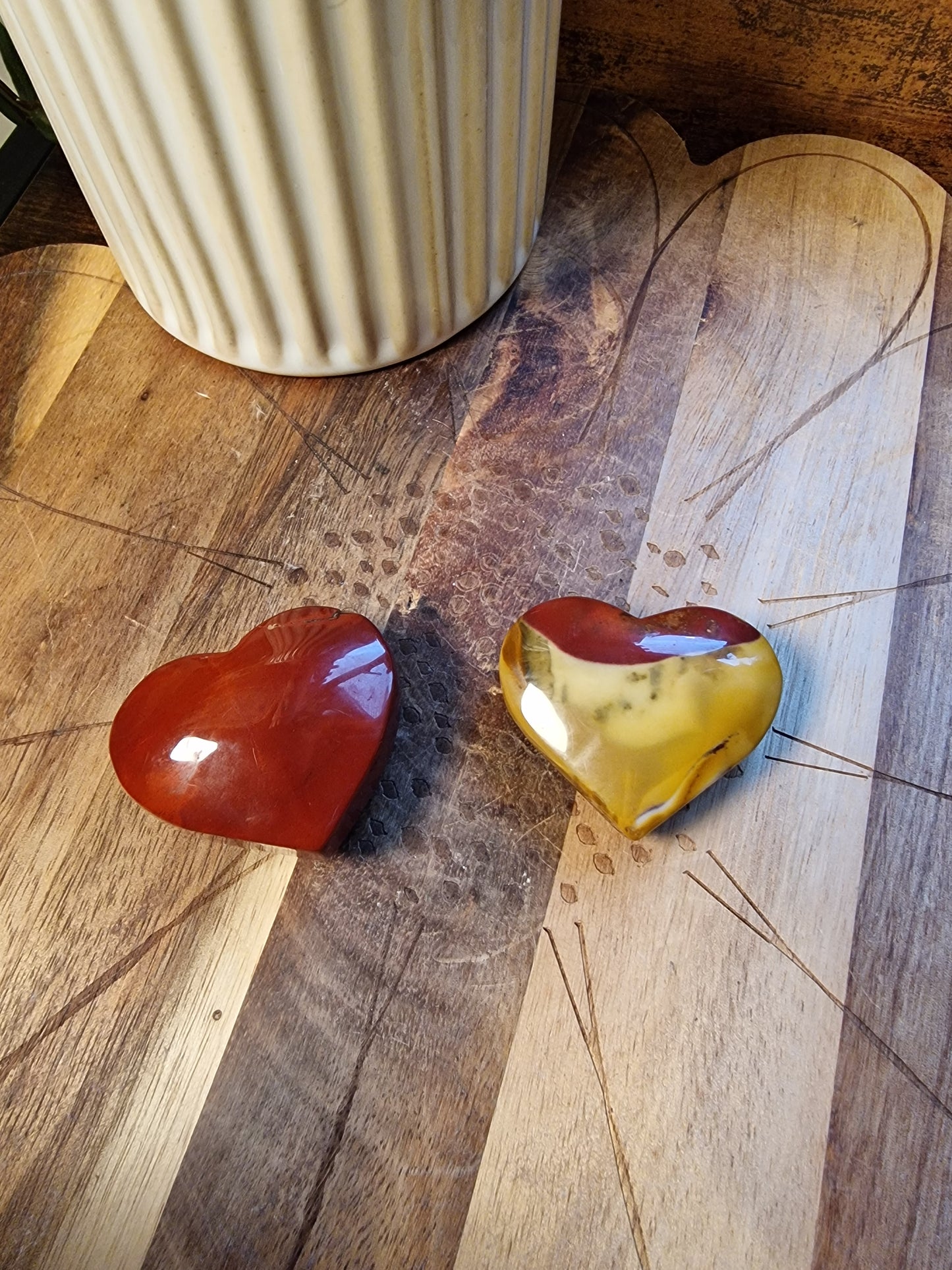 Mookaite hearts