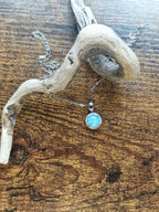 Larimar, 925 Silver Pendants with Chain
