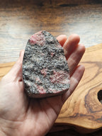 Rhodonite Freeform ~ Half Raw, Half Polished