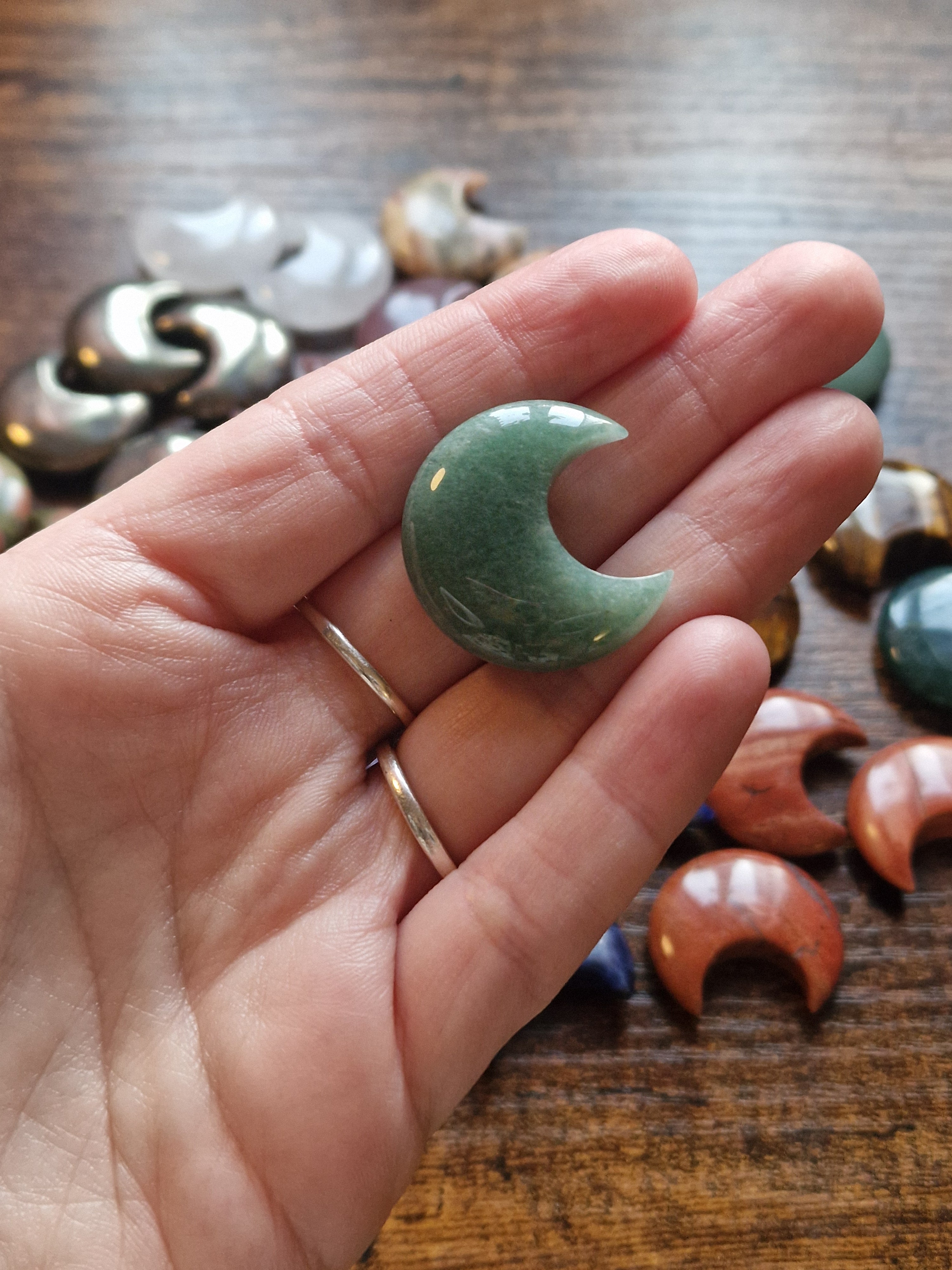 Small Crystal Moon Carvings