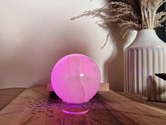 UV Reactive Pink Mangano Calcite Sphere