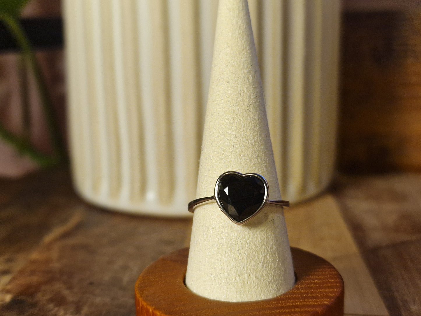 Black Obsidian 925s Adjustable Ring