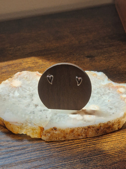 925 Silver Heart Stud Earrings