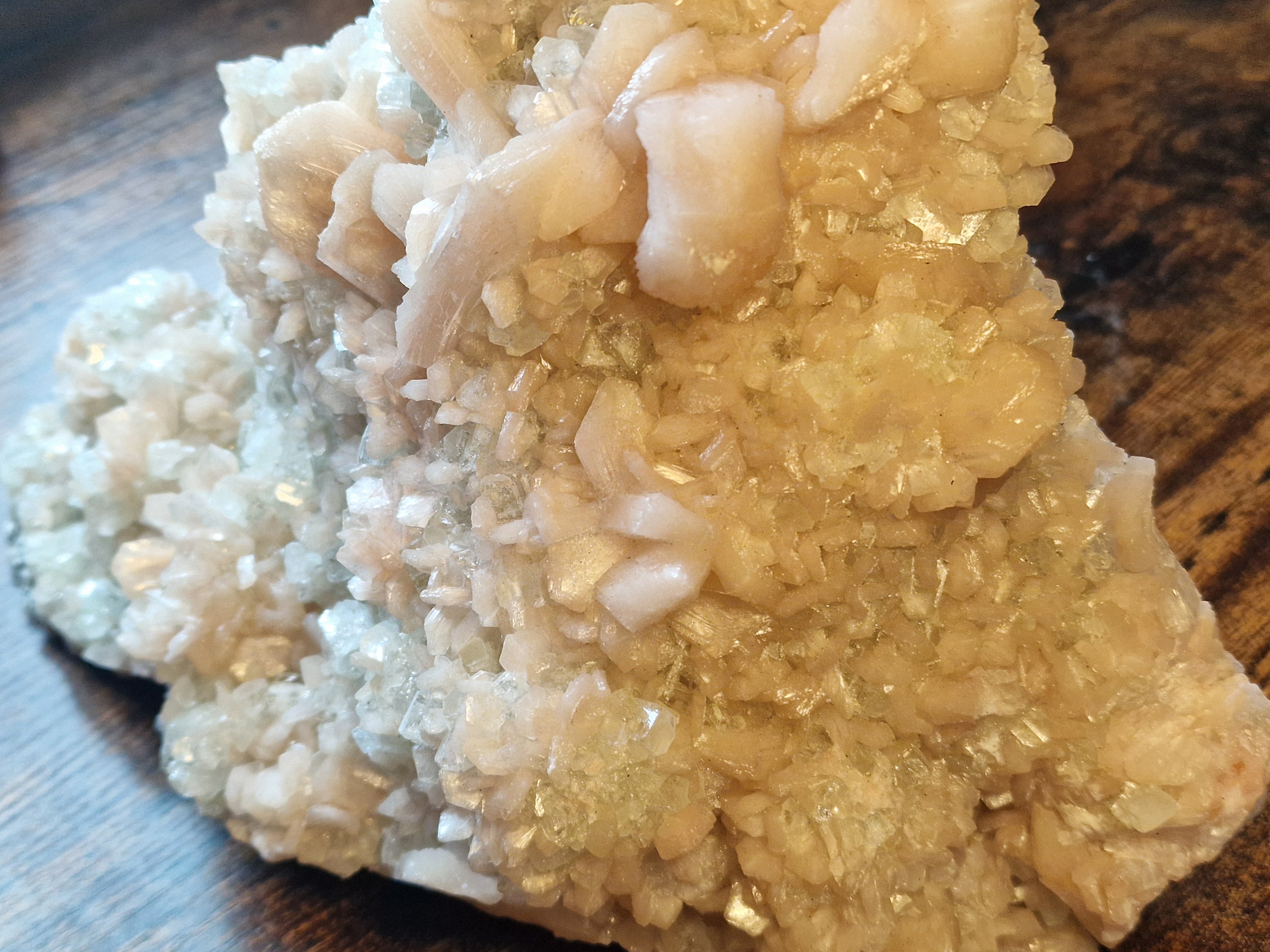 Peach Stilbite & Apophyllite Statement Mineral Specimen