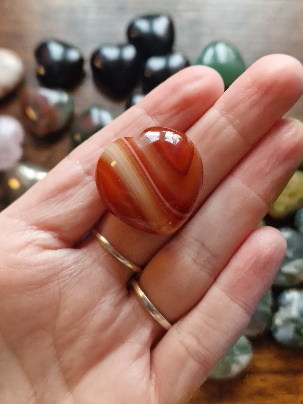 Small Crystal Heart Carvings