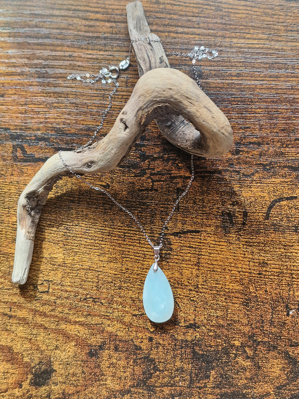Faceted Teardrop, 925 Silver Pendants with Chain
