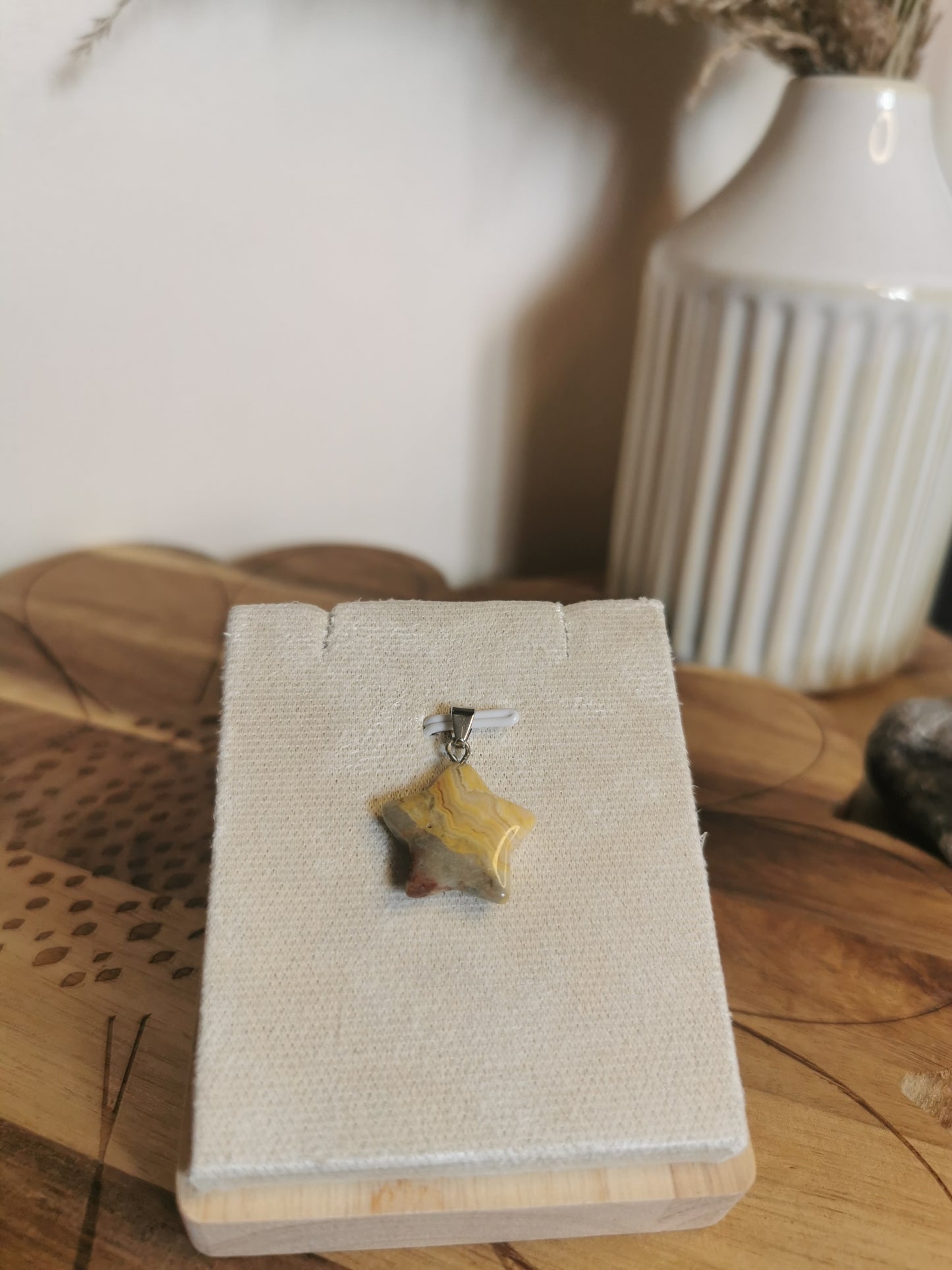 Crazy Lace Agate Star Pendant