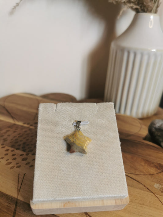 Crazy Lace Agate Star Pendant
