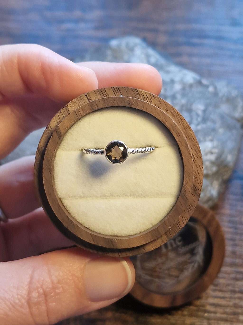 Catalina Smokey Quartz Rope Band Ring