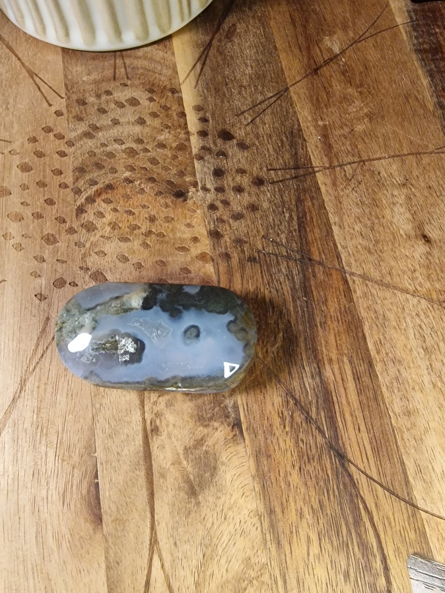 Moss Agate Palm Stones