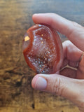 Carnelian Druzy Palm Stone