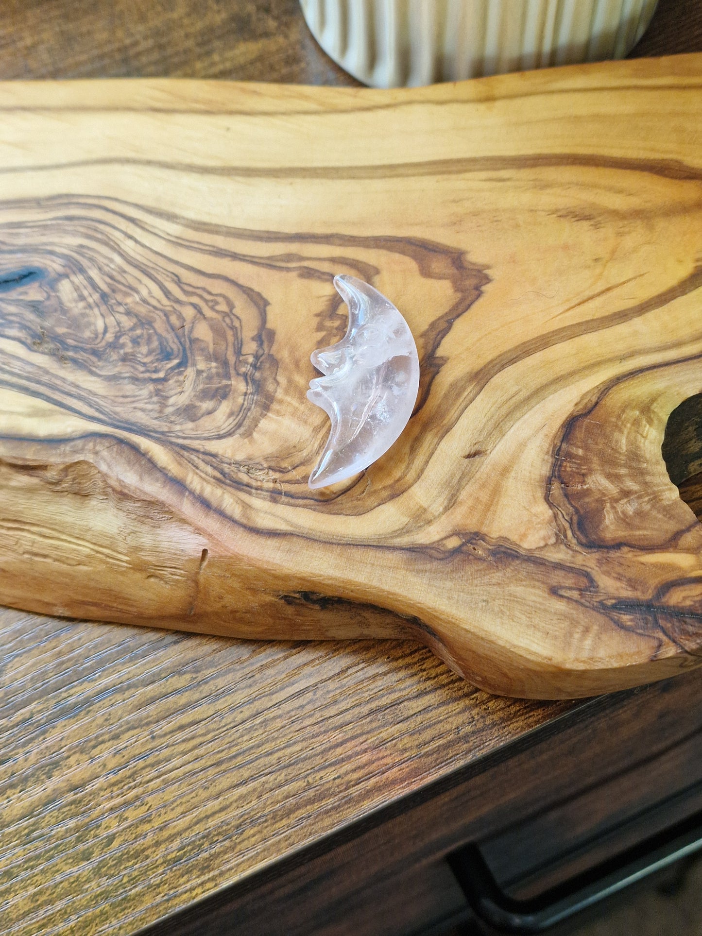 Rose Quartz & Clear Quartz Moons