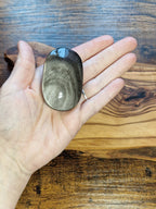 Silver Sheen Obsidian palm stones