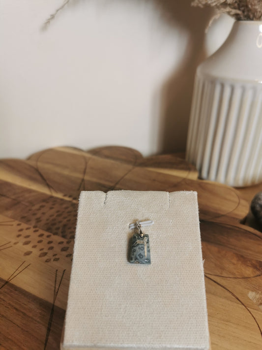 Ocean Jasper Rectangle Pendant – 925 Silver✨️