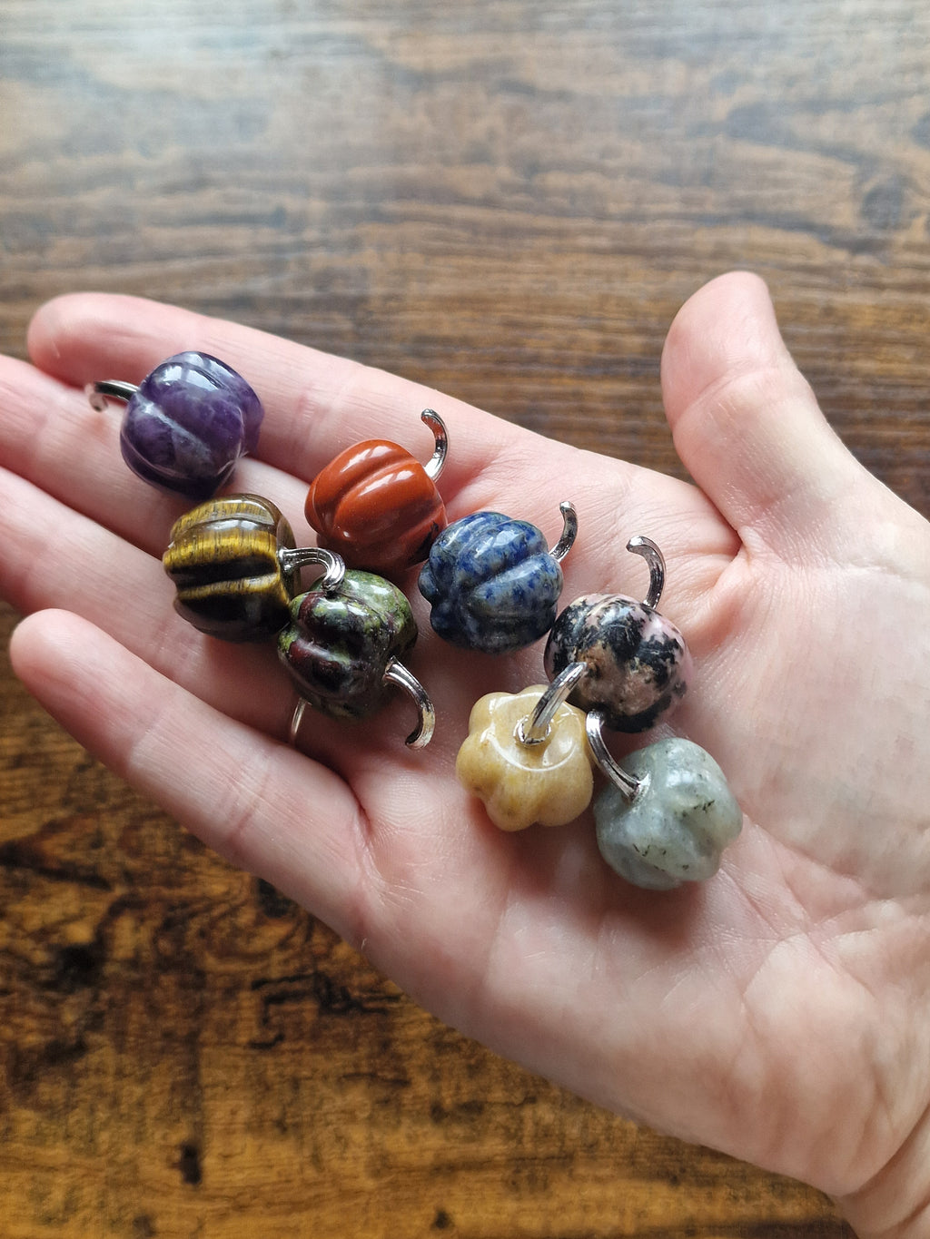 Mini Crystal Pumpkins with Metal Stems