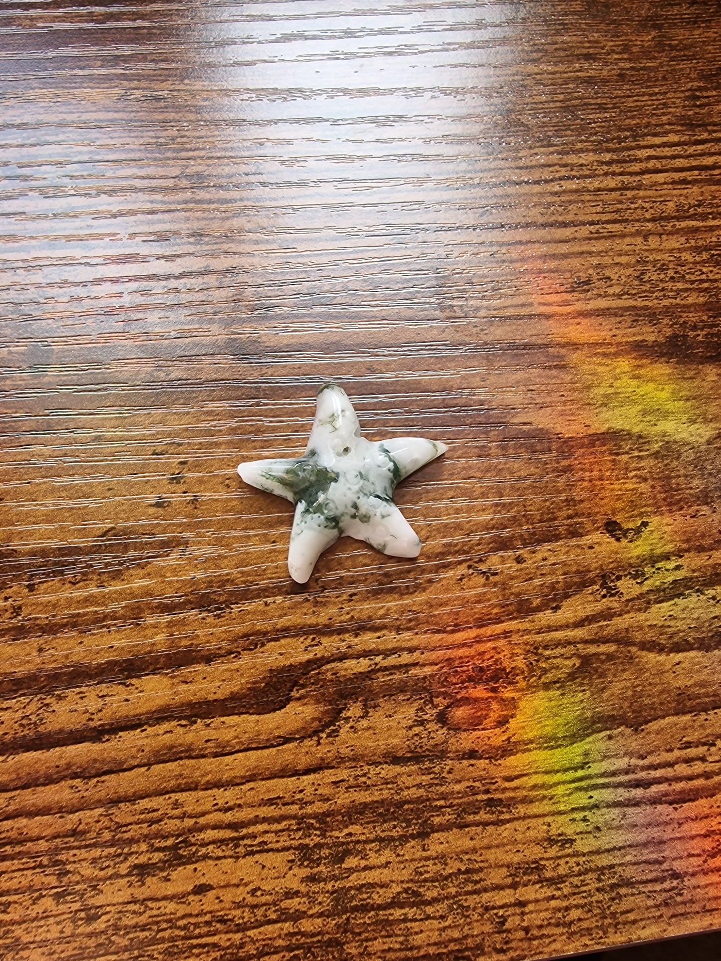 Moss Agate Starfish (~3cm)