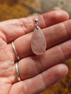 Faceted Teardrop, 925 Silver Pendants with Chain