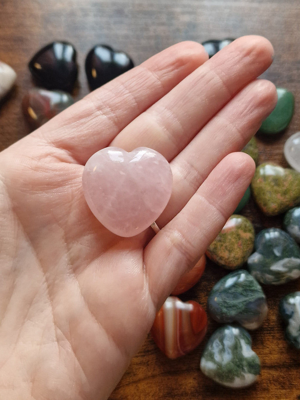 Small Crystal Heart Carvings