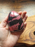 Rhodonite Freeform ~ Half Raw, Half Polished
