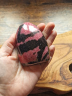 Rhodonite Freeform ~ Half Raw, Half Polished